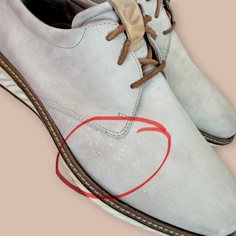 ECCO ST.1 Hybrid Leather Oxford Laced Up Dress Shoes Mens Size 10 Light Gray - Picture 7 of 12